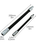 Heavy Duty Flexible Sleeve Extension Bar Set With 1/4 And 3/8 Inch Adapter Sockets for Grease Monkey mechanics, two flexible rods.
