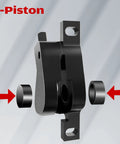 2-piston mechanism of Hydraulic Disc Brake Kit for Mountain Bike With Front and Rear Calipers, Aluminum Two-Finger Levers, Black