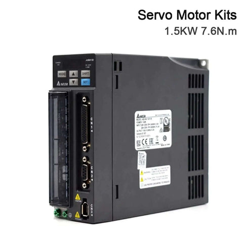 Front view of Beefy 1.5KW Servo Motor B2 Series With Brake, 7.16 Nm Torque, 8.3A Current, Model ASD-B2-1521-BECMA-E21315RS
