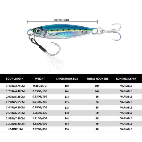 Lead Vertical Saltwater Jig Lures Set Killer Pro Grade With Assist Hook And Treble Hook For Tuna Salmon Striped
