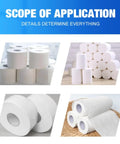 Heavy Duty Commercial Tissue Paper Machine Industrial Toilet Paper Production Line stacks of finished white toilet paper rolls.