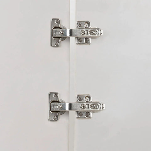 135 Degree Bi Fold Blind Corner Cabinet Hinges Full Overlay Face Frame Concealed Soft Close Hardware Two Pack view with silver hardware