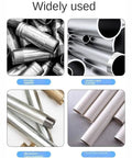 Various pipes including iron, stainless steel, aluminum, and plastic showcasing Rock Solid Handheld Electric Pipe Threader 2300W.