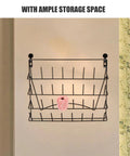 Kick Your Countertop Chaos Out The Door With These Straight Sturdy Metal Wall Racks Featuring Hella Spacious Bottle Display Shelves For Kitchen Bathroom Decor And Space Saving Storage, featuring matte black wall-mounted design.