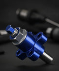Straight Swap Manual Cam Chain Tensioner For Motorcycle Engines Compact Black Design With Integrated Adjustment Key And Mounting Hardware Reliable Diy Upgrade That Lets You Dial In Perfect Sprocket Tension Without The Sweat, aluminum tensioner in blue color.