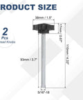 Product dimensions of Two Pack 5/16-18 Star Knobs With 3.7 Inch Threaded Stud Plastic Male Clamping Knobs For Hand Tightening Replacement