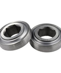 Set Of Two Heavy Duty Hex Bore Bearings Built Tough For Farm Grinds Corrosion Resistant Design for John Deere and Case Balers