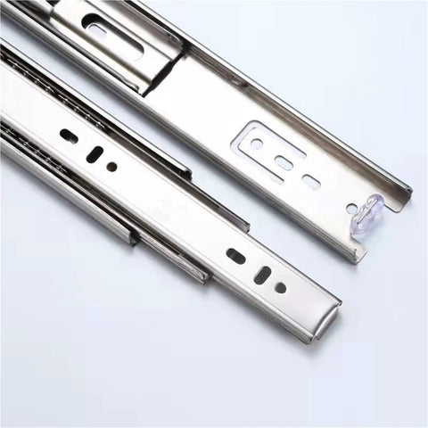 Pro Grade Stainless Steel Drawer Slides Three Section Ball Bearing Track Set Of 2 20 Inch 50 Cm Smooth Sliding Heavy Duty