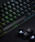 Eighty Seven Key Wired Mechanical Keyboard With RGB Led Backlight And Smooth Tactile Switches Built For Boss Level Typing And Heavy Session Gaming Featuring Full Anti Ghosting N Key Rollover Splashproof Frame Sweet Ride close-up of keys