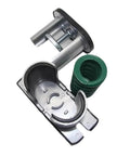 Heavy Duty Adjustable Spring Shock Absorber Mount For Outdoor AC Units And Industrial Gear With 50 KG Capacity, showing steel mount and green spring.