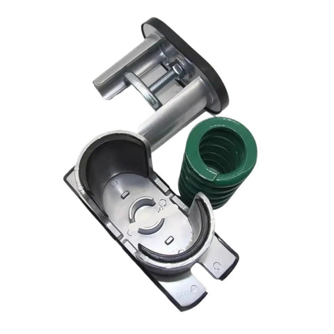 Heavy Duty Adjustable Spring Shock Absorber Mount For Outdoor AC Units And Industrial Gear With 50 KG Capacity, showing steel mount and green spring.