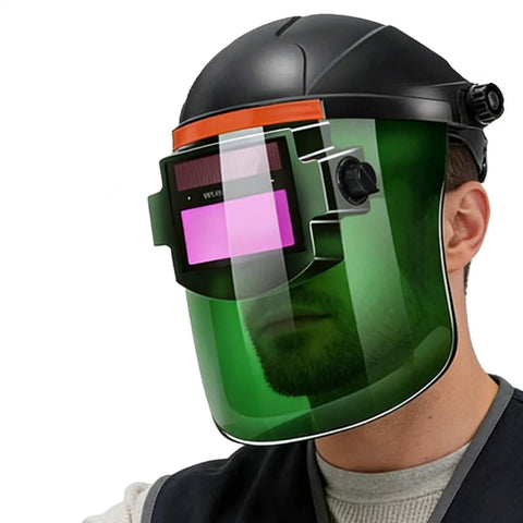 Auto Darkening Welding Helmet With Air System And True Color Viewing Shield For Industrial Metalworking Safety, Pro Grade