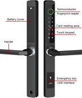 Hassle Free Smart Keyless Entry Door Lock Featuring Fingerprint Electronic Deadbolt Auto Lock Password Card Swipe Solid Apartment Security Quick Install Smooth Nightly Entry with visible fingerprint reader, touch keypad, and handle.