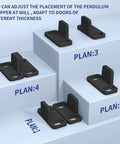 Sliding Barn Door Floor Guide Aluminum T Guide Floor Mounted Bottom Guides Heavy Duty Barn Door Hardware Adjustable For Sliding Closet Doors Black 4 Pack Prevents Swinging And Keeps Door Aligned With Smooth. Image shows different placement options.