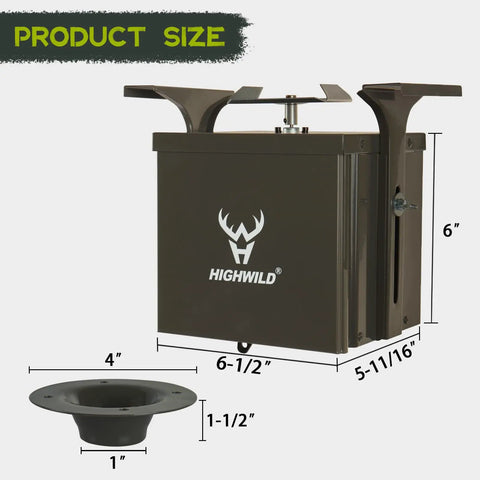 Highwild 6 Volt Digital Deer Feeder Control Unit With Motor And Spinner Plate Powder Coated Steel Housing Universal Fit Most Barrels Includes Timer Drop Funnel And Protective Cover For Reliable Wild Turkey Food Plot Management