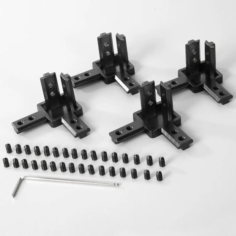 4 Pack 4040 Aluminum Extrusion 3 Way Corner Brackets Solid Connectors With M6x12mm Screws And Hex Key Black Workhorse T Slot Gear for frameworks.