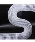 Heavy Duty 1 Meter Dust Collection Hose For Woodworking Gear And Shop Vac Tanks flexes easily, showing flexible corrugated PVC design.