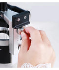 Hand adjusting the knob on Real Talk This Rotating Espresso Coffee Distributor Hits Different With Twelve Precision Needles.