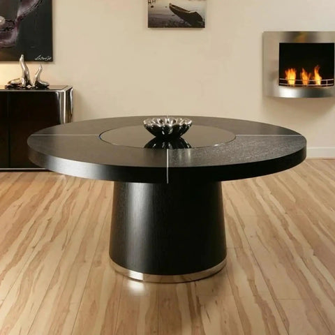 Buttery Smooth 9 Inch Lazy Susan Turntable Hardware 6 Pack Heavy Duty Cold Rolled Steel Base For Kitchen Serving Trays No Sweat Anti Rust Silent Spinning Platform on a modern black table.