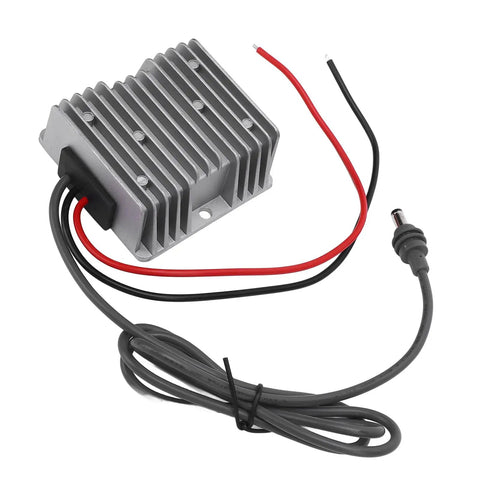 No Stress Step Up DC Boost Converter Cable Delivering Dead Serious 57V 4.5A Amp Output with aluminum heatsink and wires.