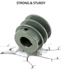 Double Groove V Belt Pulley 2.20 Inch Outer Diameter For 7/8 Inch Shaft Fixed Bore Cast Iron Sheave with Cracked Surface Background