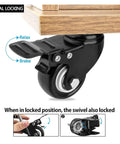 Heavy Duty Swivel Casters With Brakes Four Pack showing dual locking mechanism for carts and furniture