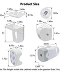 Detailed size illustration of Hidden Magnetic Cabinet Locks Set With Ten Locks And Two Keys For Baby Proofing Cabinets And Drawers.