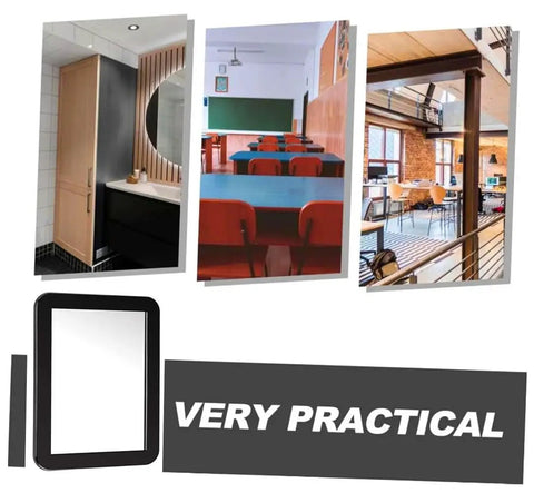 Magnetic Locker Mirror 5 x 7 Inches Real Glass With Strong Magnetic Backing For School Lockers Bathroom Office Cabinets Dorm Rooms Gym