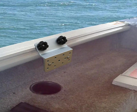 Power Lock 45 Degree Track Rod Holder For Lund Sport Track G3 Crestliner SureMount War Eagle Excel Boats - Marine Grade Aluminum, CNC Processed Nylon Lock, Durable, Easy Install, Fits Most Bow Gunnel Track Systems mounted on boat gunnel