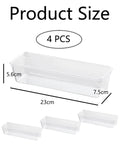Clear Plastic Drawer Organizers Set With Stackable Bins For Kitchen Utensils Makeup And Office Supplies Slim Low Profile Design
