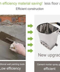 Heavy Duty Pneumatic Concrete Sprayer With Four Swappable Nozzles That Knocks Out Plaster And Mortar Jobs Fast On Interior Walls And Exterior Surfaces Featuring Rock Solid Stainless Steel Housing And Pro Trade Grade Power image comparing traditional plastering methods with the efficient mortar spray gun.