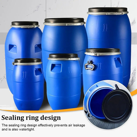 Heavy Duty Food Grade Plastic Barrel With Lid 120L Blue Drum For Home Brewing Storage And Farm Or Industrial Use Leak Proof Seal