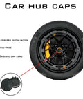 Top Tier Heavy Duty Wheel Center Hub Caps Snapping Design For Cars Suvs And Trucks sleek matte black ABS plastic rim cover on a tire.