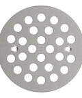 Top Shelf 4.25 Inch Round Shower Drain Cover forged from heavy duty 304 stainless steel with screw holes for easy installation.