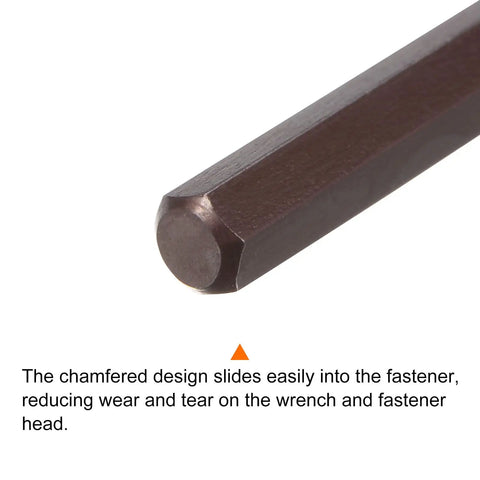 T Handle Hex Key Wrench H4 4mm S2 Steel, chamfered tip detail, 119mm Length, Red Coated, Rust and Wear Resistant, Heat Treated to 58-60 HRC.