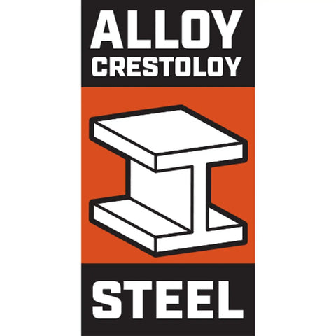 Alloy Crestoloy steel illustration with I-beam graphic