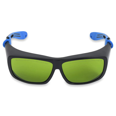 Adjustable Laser Hair Removal Safety Goggles Pro Grade For Diode Alexandrite And Nd YAG Wavelengths 755 800 And 1064 Nm Multi Wavelength Medical Eyewear Fit Over Glasses For Doctors And Laser Techs Curved Comfort Frame.