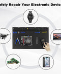 Extra Large Anti Static Soldering Mat With Grounding Accessories And Wrist Strap, electronics assembly, tools showcased.