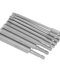 Top Shelf 8-Pack Hex Screwdriver Bit Set With Magnetic Tips For Power Tools, Durable S2 Steel Construction In 100Mm Length, 8 bits