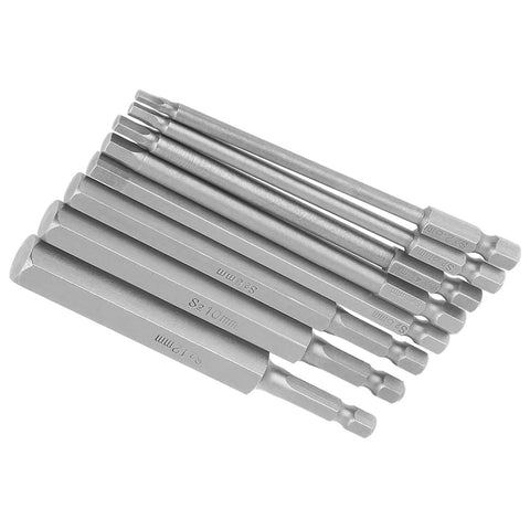 Top Shelf 8-Pack Hex Screwdriver Bit Set With Magnetic Tips For Power Tools, Durable S2 Steel Construction In 100Mm Length, 8 bits