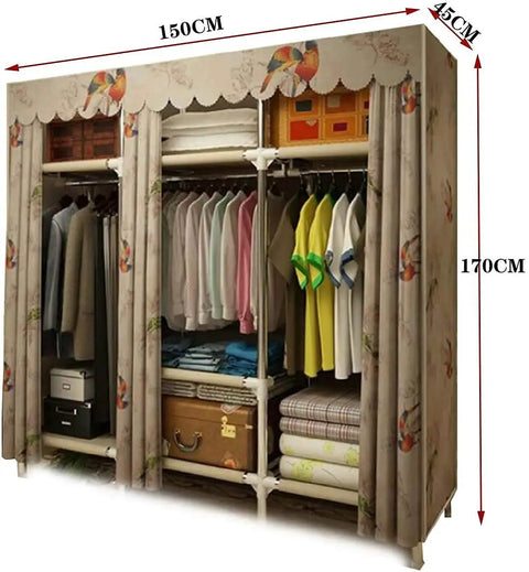 Heavy Duty Portable Hanging Closet With Slick Durable Cover And Tough Steel Frame For Zero Hassle Setup Prime Storage Space For Shoes Hats And Sweaters In College Dorms Or Tight Quarters