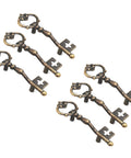 Antique Zinc Alloy Bronze Key Shape Cabinet Knobs Pulls Set for Kitchen Cabinets Dresser Wardrobe Cupboard Furniture Doors, Pack of 6