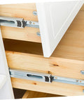 Plastic Drawer Slides Replacement Set White Bottom Mount Rails For Cabinets And Furniture in wooden cabinet