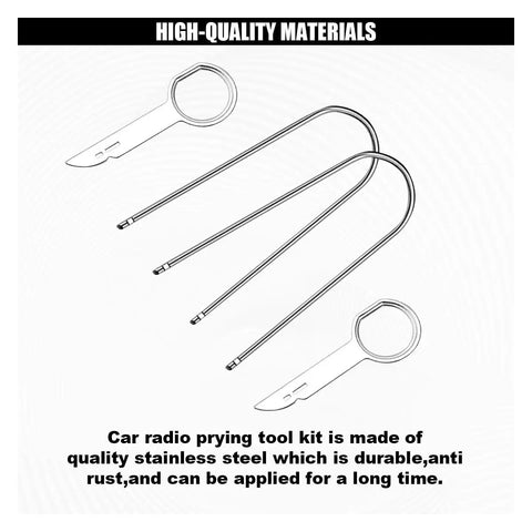 4 Piece Car Radio Removal Tool Kit With Stainless Steel U Shaped Release Keys for Quick Stereo Disassembly
