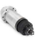BT30 ATC Spindle Motor Kit With Automatic Tool Changer And Air Pneumatic Boost Cylinder showing silver body and black tool holder for CNC routers.