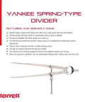 Yankee Spring Type Dividers with flat legs and solid nut for metalworking and woodworking precision marking.