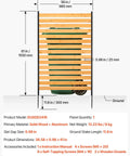 Wood Privacy Fence Screen For Outdoor AC Unit And Trash Can In Your Yard 39 Inch Wide By 61 Inch Long One Panel Pool Equipment Enclosure With Metal Stakes Easy DIY Installation Backyard Garden Privacy Shield, slatted wood panel with metal stakes, dimensions shown over a trash can.