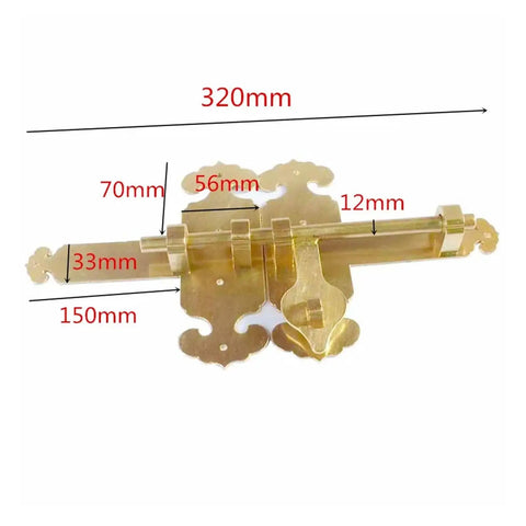 Heavy Duty Sliding Double Door Bolt Kit With Hella Durable Aluminum Latch For Garden Gate And Wooden Shed No Sweat Installation Backyard Security Hardware Component, detailed measurements shown.