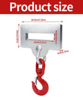 Heavy Duty Forklift Lifting Hook Attachment Single Fork Mount dimensions 18.5cm x 10cm x 2.5cm with sharp 360 swivel for heavy lifting.