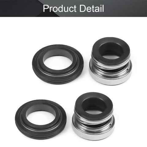 Two Pack 17mm Internal Diameter Shaft Seal Replacement Made From Alloy And Plastic 103-17 For Pump Shafts Water Pumps Spa Pools Works In Water Oil And Mildly Corrosive Fluids, two seals shown